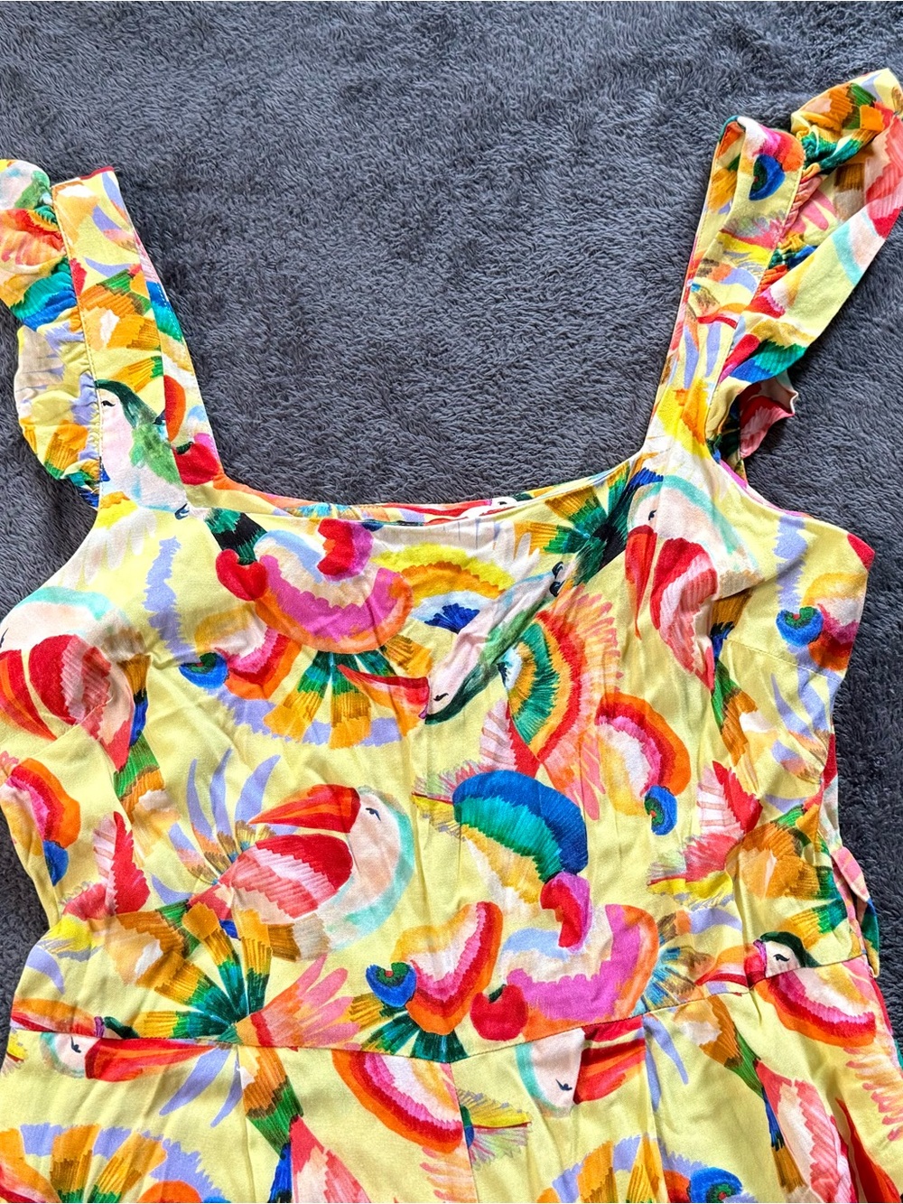 Farm rio - Anthropolgie - Yellow Tropical Print Romper - Picture 8 of 16